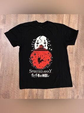 Spirited Away Graphic Tee - Black with Red & White Print